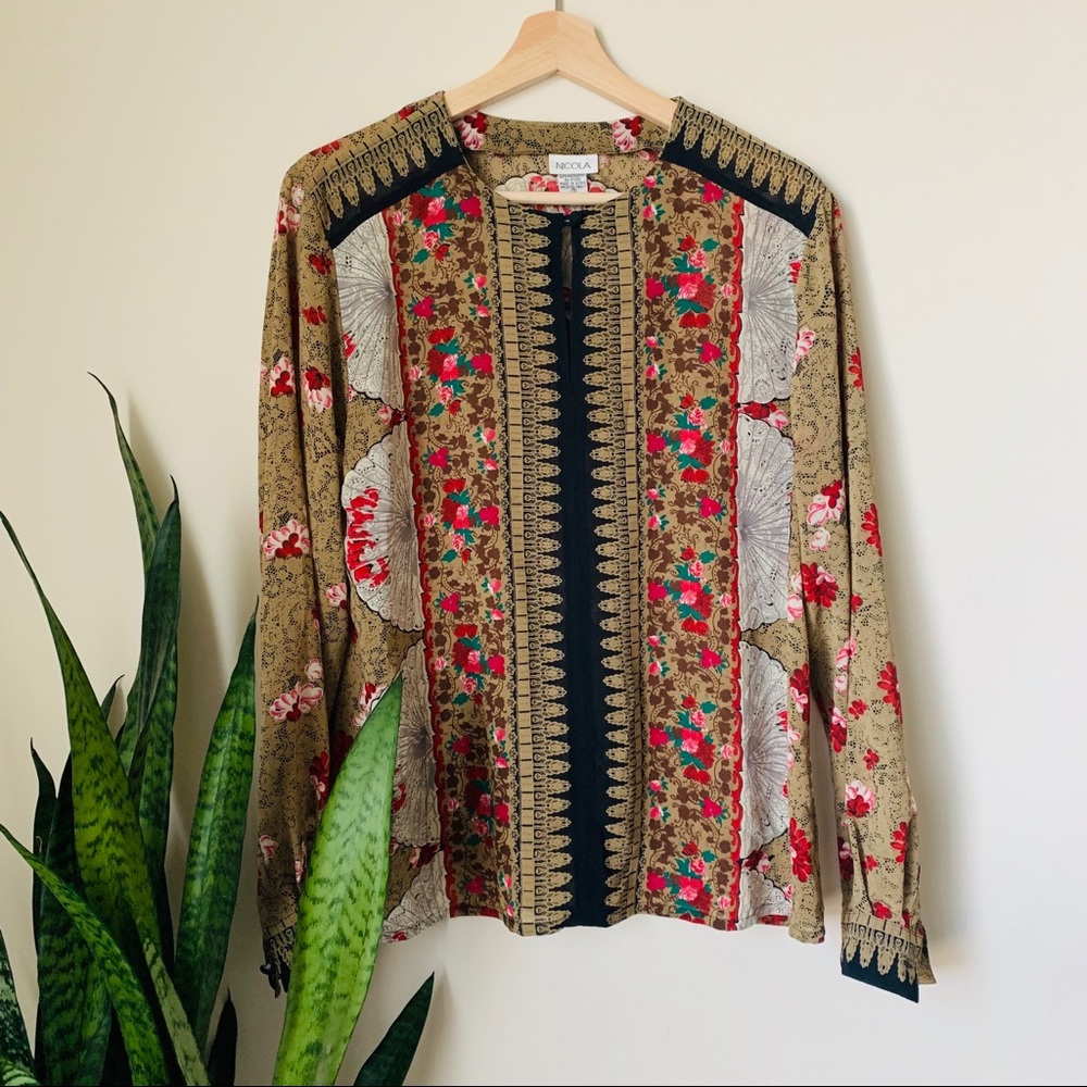 Vintage Nicola bohemian print top